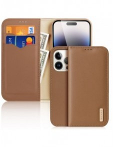 Dux Ducis Hivo iPhone 15 Pro Max Dux Ducis Hivo wallet case with RFID blocking - brown