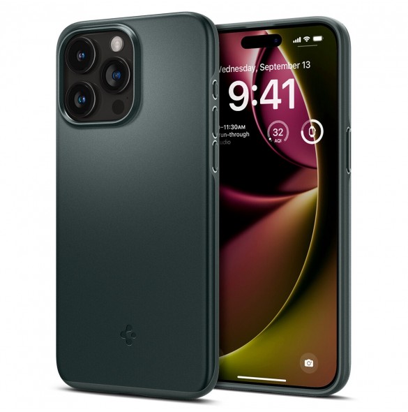 Spigen Thin Fit case for iPhone 15 Pro Max - green