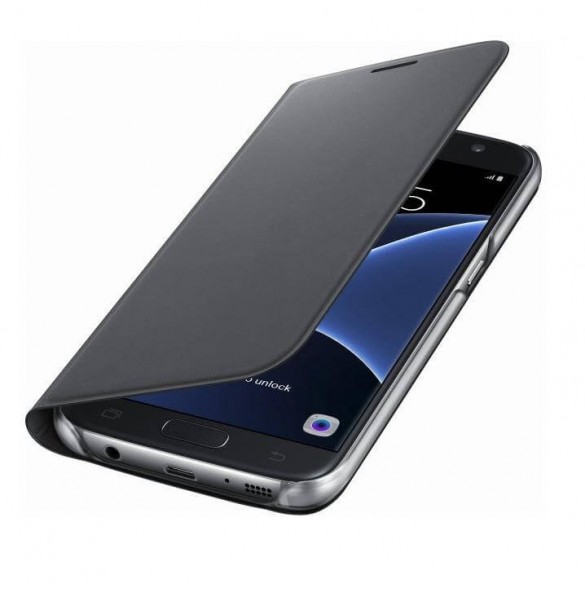 Samsung Galaxy S7 Flip Wallet Cover / Case - EF-WG930PBEGWW - Svart