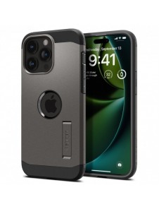 Spigen Tough Armor MagSafe case with stand for iPhone 15 Pro Max - brown