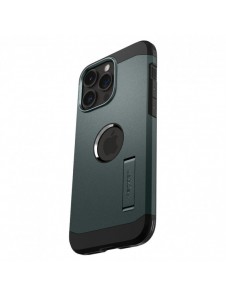 Spigen Tough Armor MagSafe case with stand for iPhone 15 Pro Max - green
