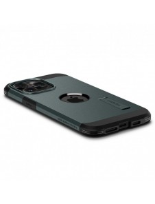 Spigen Tough Armor MagSafe case with stand for iPhone 15 Pro Max - green