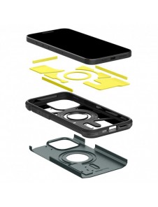 Spigen Tough Armor MagSafe case with stand for iPhone 15 Pro Max - green