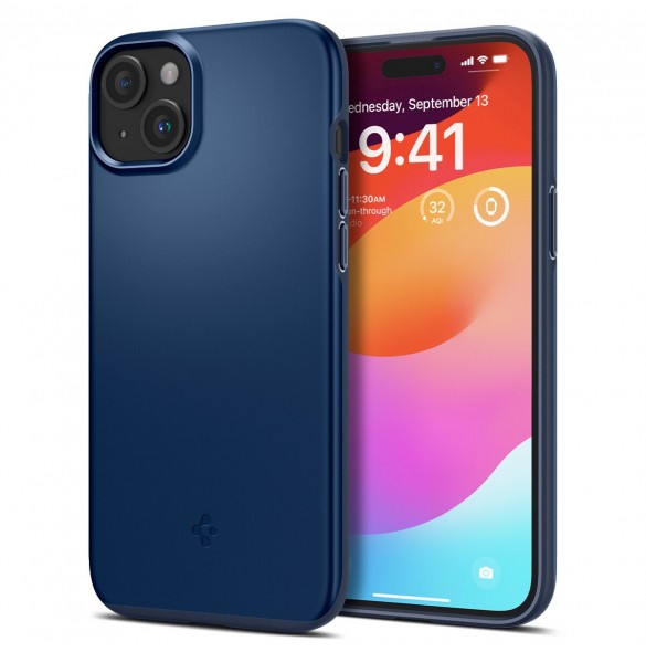 Spigen Thin Fit case for iPhone 15 Plus - blue