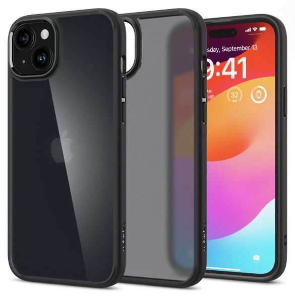 Spigen Ultra Hybrid, frost black - iPhone 15 Plus