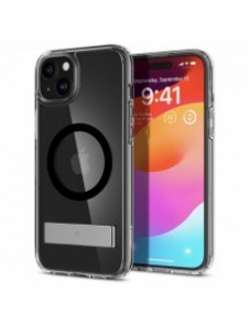 Spigen Ultra Hybrid S MagSafe case with stand for iPhone 15 Plus - black
