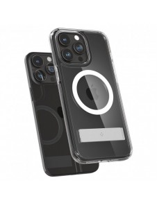 Spigen Ultra Hybrid S MagSafe case with stand for iPhone 15 Pro - transparent