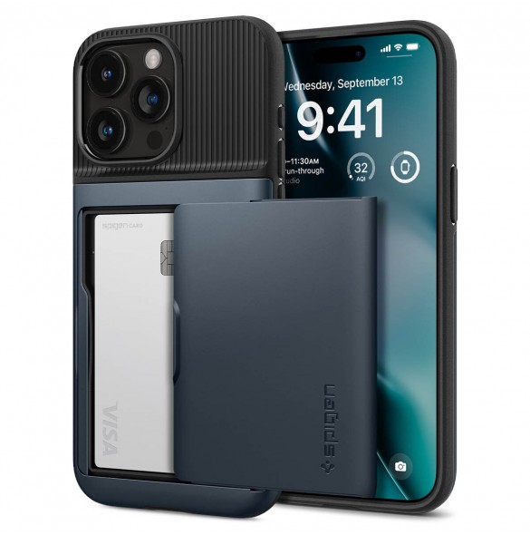 Spigen Slim Armor CS case for iPhone 15 Pro - blue