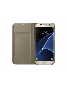 Samsung EF-WG935PFE Book Case till Galaxy S7 Edge, Flip Wallet, Guld