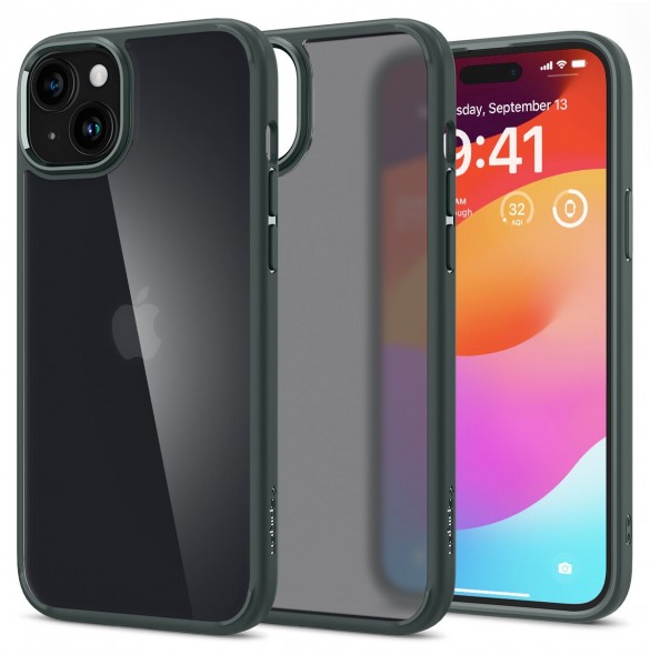 Spigen Ultra Hybrid case for iPhone 15 - dark green