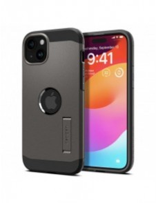 Spigen Tough Armor MagSafe case with stand for iPhone 15 - brown