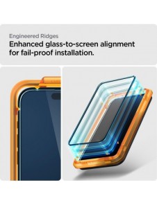 TEMPERED GLASS Spigen ALM GLASS FC 2-PACK IPHONE 15 PLUS BLACK