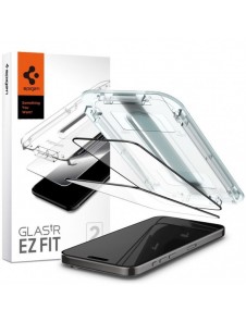 TEMPERED GLASS Spigen GLAS.TR "EZ FIT" FC 2-PACK IPHONE 15 PRO BLACK