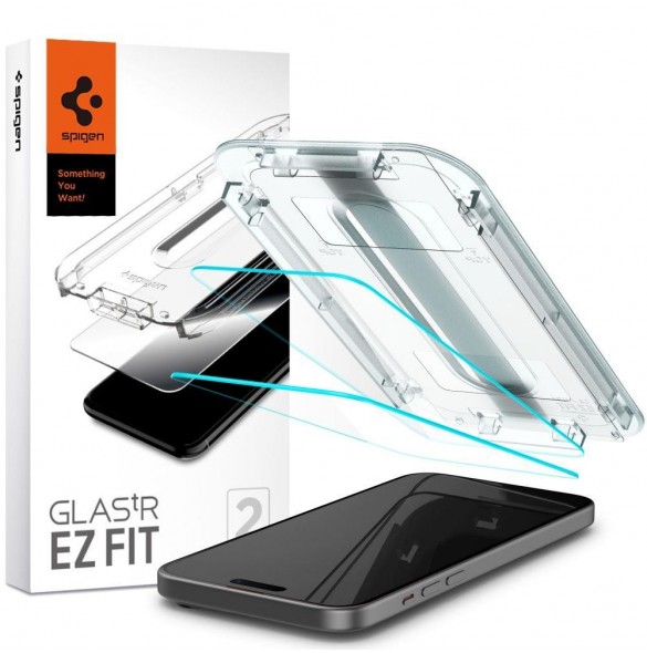 TEMPERED GLASS Spigen GLAS.TR "EZ FIT" 2-PACK IPHONE 15 CLEAR
