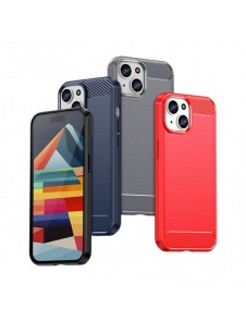 Carbon pattern flexible case for iPhone 15 Carbon Case - black