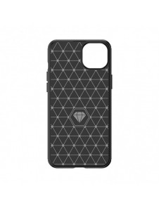 Flexible carbon pattern case for iPhone 15 Plus Carbon Case - black