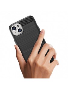 Flexible carbon pattern case for iPhone 15 Plus Carbon Case - black
