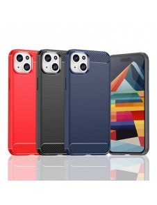 Flexible carbon pattern case for iPhone 15 Plus Carbon Case - black