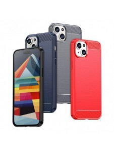 Flexible carbon pattern case for iPhone 15 Plus Carbon Case - black