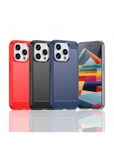 Carbon pattern flexible case for iPhone 15 Pro Carbon Case - black