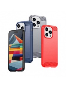 Carbon pattern flexible case for iPhone 15 Pro Carbon Case - black