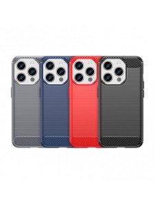 Carbon pattern flexible case for iPhone 15 Pro Carbon Case - black