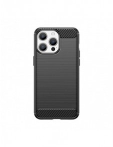 Flexible carbon pattern case for iPhone 15 Pro Max Carbon Case - black