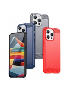 Flexible carbon pattern case for iPhone 15 Pro Max Carbon Case - black