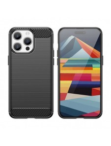 Flexible carbon pattern case for iPhone 15 Pro Max Carbon Case - black