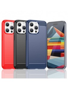 Flexible carbon pattern case for iPhone 15 Pro Max Carbon Case - blue