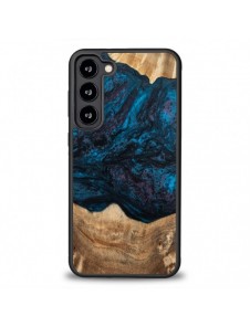 Trä och hartsfodral till Samsung Galaxy S23 Plus Bewood Unique Neptune - marinblått och svart