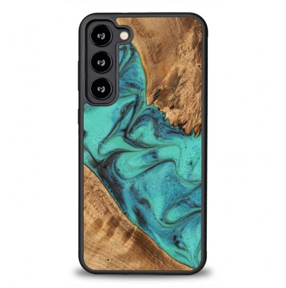 Bewood Unique Turquoise Wood and Resin Fodral till Samsung Galaxy S23 Plus - Turkossvart