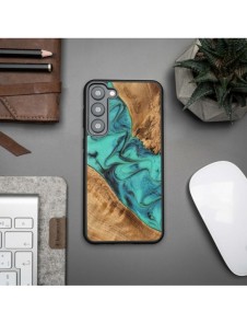 Bewood Unique Turquoise Wood and Resin Fodral till Samsung Galaxy S23 Plus - Turkossvart