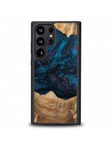 Trä och hartsfodral till Samsung Galaxy S23 Ultra Bewood Unique Neptune - marinblått och svart