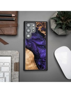 Trä och hartsfodral till Samsung Galaxy S23 Ultra Bewood Unique Violet - Lila och Svart