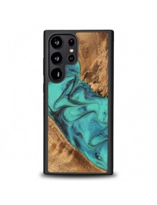 Trä- och hartsfodral till Samsung Galaxy S23 Ultra Bewood Unique Turquoise - Turkossvart