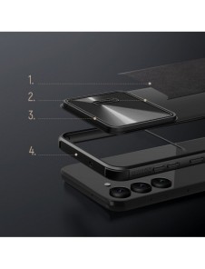 Nillkin CamShield Läder S-fodral till Samsung Galaxy S23+ skal med kamerafodral svart