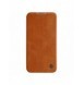 Nillkin Qin Leather Pro Fodral till Samsung Galaxy S23+ flip-fodral kamerafodral brunt