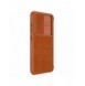 Nillkin Qin Leather Pro Fodral till Samsung Galaxy S23+ flip-fodral kamerafodral brunt