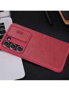 Nillkin Qin Leather Pro Fodral till Samsung Galaxy S23+ flip-fodral kamerafodral brunt