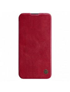 Nillkin Qin Leather Pro Fodral till Samsung Galaxy S23+ flip-fodral kamerafodral rött