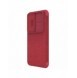 Nillkin Qin Leather Pro Fodral till Samsung Galaxy S23+ flip-fodral kamerafodral rött