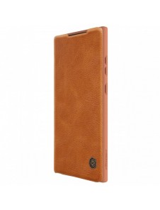 Nillkin Qin Leather Pro-fodral till Samsung Galaxy S23 Ultra Cover med Flip Camera Cover Brun