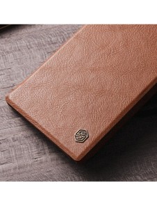 Nillkin Qin Leather Pro-fodral till Samsung Galaxy S23 Ultra Cover med Flip Camera Cover Brun