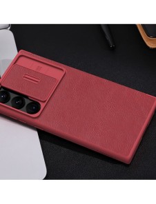Nillkin Qin Leather Pro-fodral till Samsung Galaxy S23 Ultra Cover med Flip Camera Cover Brun