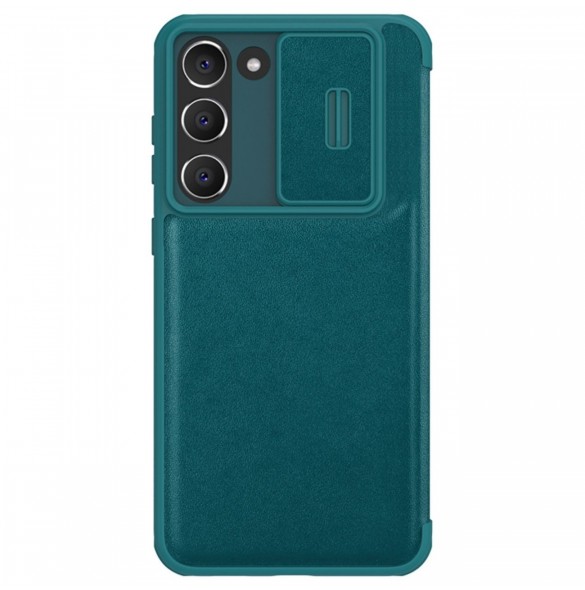Nillkin Qin Leather Pro Case Samsung Galaxy S23+ Flip Cover Kamerafodral grön