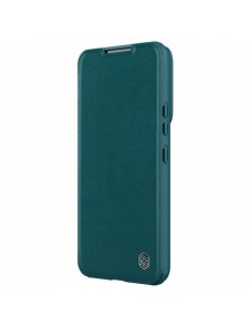 Nillkin Qin Leather Pro Case Samsung Galaxy S23+ Flip Cover Kamerafodral grön