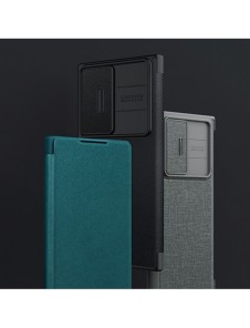 Nillkin Qin Leather Pro Case Samsung Galaxy S23+ Flip Cover Kamerafodral grön