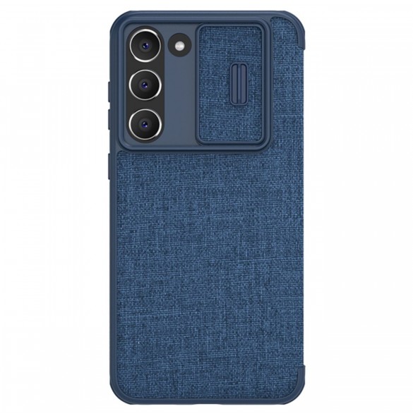 Nillkin Qin Cloth Pro-fodral för Samsung Galaxy S23+ Flip Cover kamerafodral blå