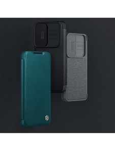 Nillkin Qin Cloth Pro-fodral för Samsung Galaxy S23+ Flip Cover kamerafodral blå